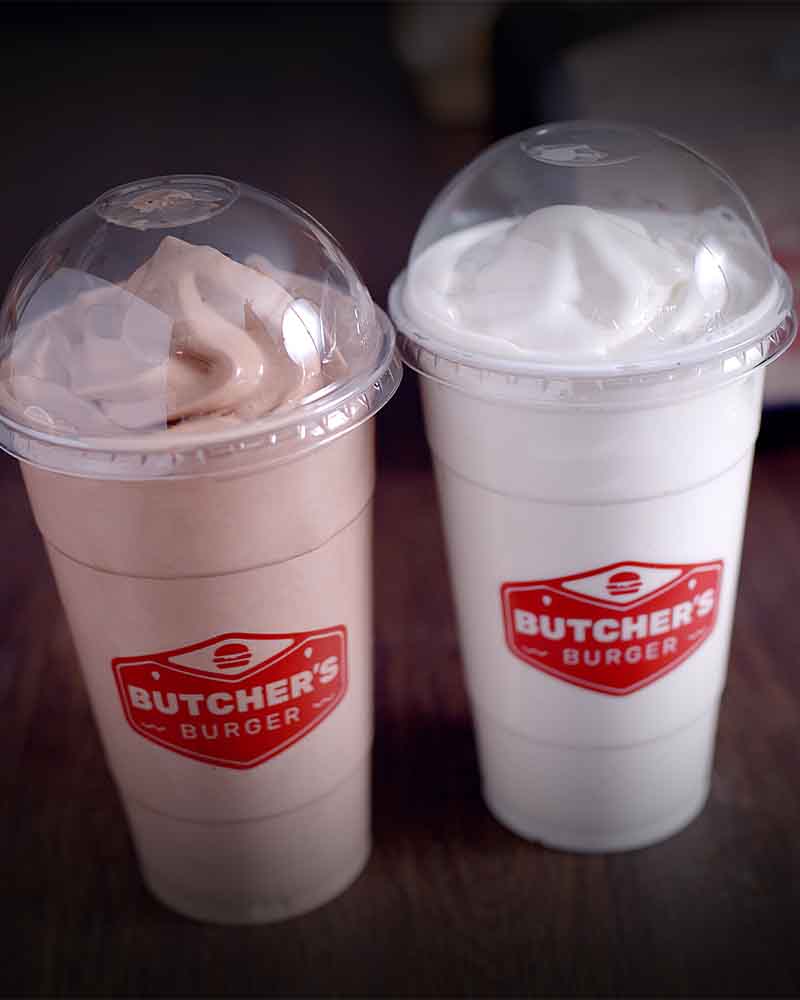 Chocolate and vanilla custard shakes